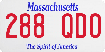 MA license plate 288QD0