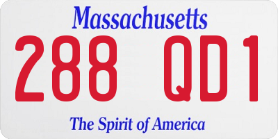 MA license plate 288QD1