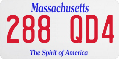MA license plate 288QD4