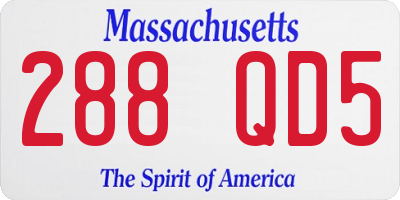 MA license plate 288QD5