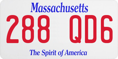 MA license plate 288QD6