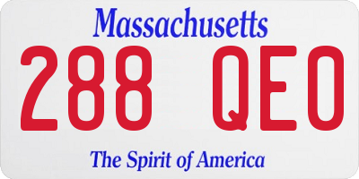 MA license plate 288QE0