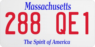 MA license plate 288QE1