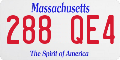 MA license plate 288QE4