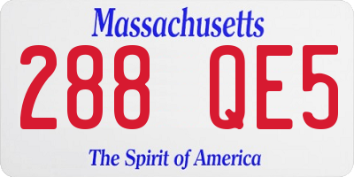 MA license plate 288QE5