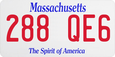 MA license plate 288QE6