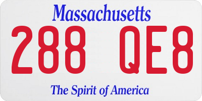 MA license plate 288QE8