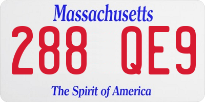 MA license plate 288QE9
