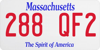 MA license plate 288QF2