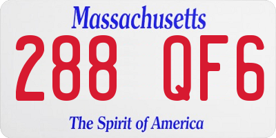MA license plate 288QF6