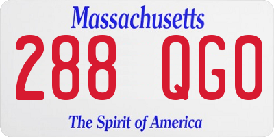 MA license plate 288QG0