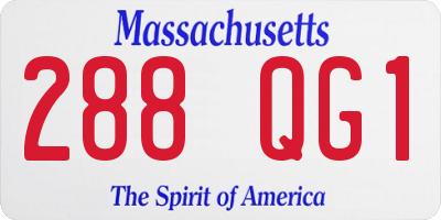 MA license plate 288QG1