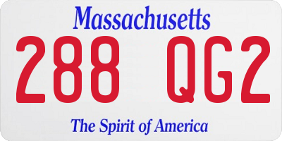 MA license plate 288QG2