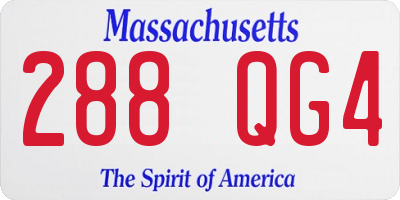 MA license plate 288QG4