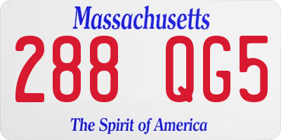 MA license plate 288QG5