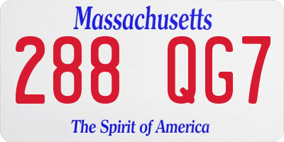MA license plate 288QG7