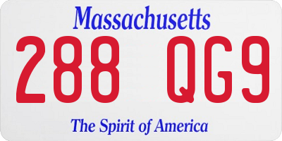 MA license plate 288QG9