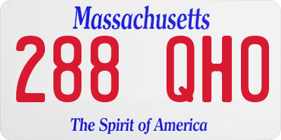 MA license plate 288QH0