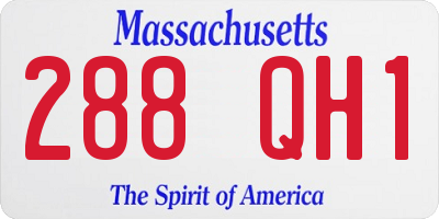 MA license plate 288QH1