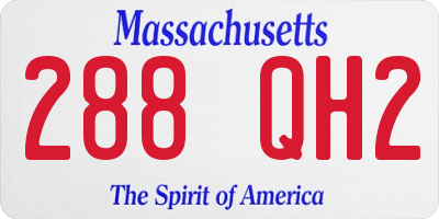 MA license plate 288QH2