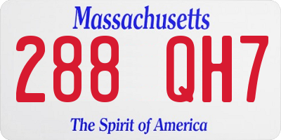 MA license plate 288QH7