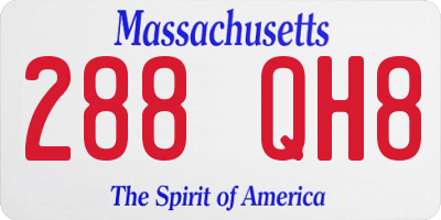 MA license plate 288QH8