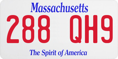 MA license plate 288QH9