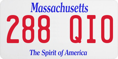 MA license plate 288QI0