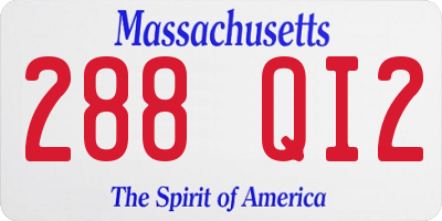 MA license plate 288QI2