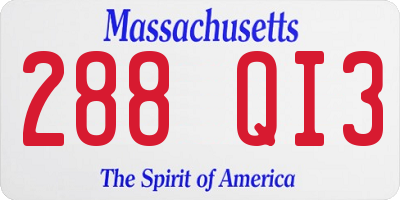 MA license plate 288QI3