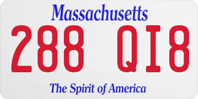 MA license plate 288QI8
