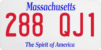 MA license plate 288QJ1
