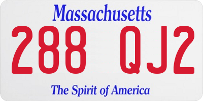 MA license plate 288QJ2