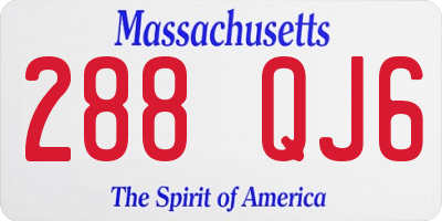 MA license plate 288QJ6