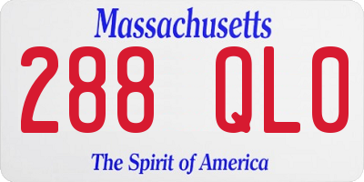 MA license plate 288QL0