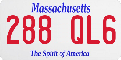 MA license plate 288QL6