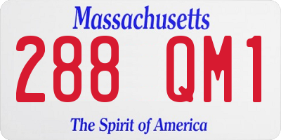 MA license plate 288QM1