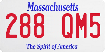 MA license plate 288QM5