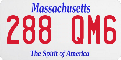 MA license plate 288QM6