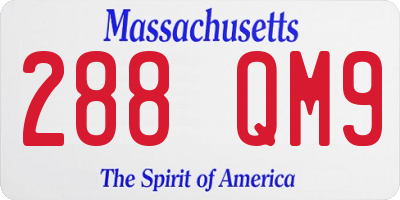MA license plate 288QM9