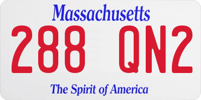MA license plate 288QN2