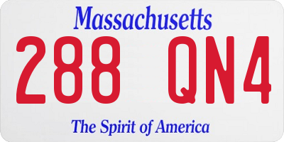 MA license plate 288QN4