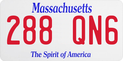 MA license plate 288QN6