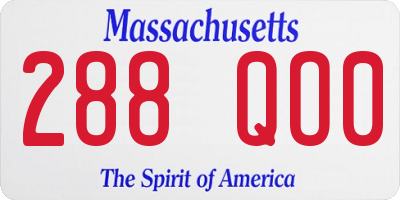 MA license plate 288QO0