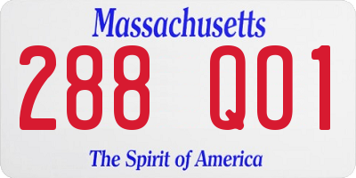 MA license plate 288QO1