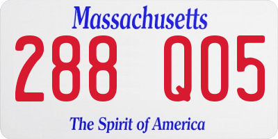 MA license plate 288QO5
