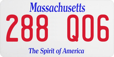 MA license plate 288QO6