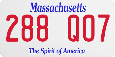 MA license plate 288QO7