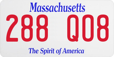 MA license plate 288QO8