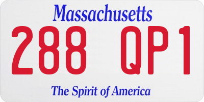 MA license plate 288QP1